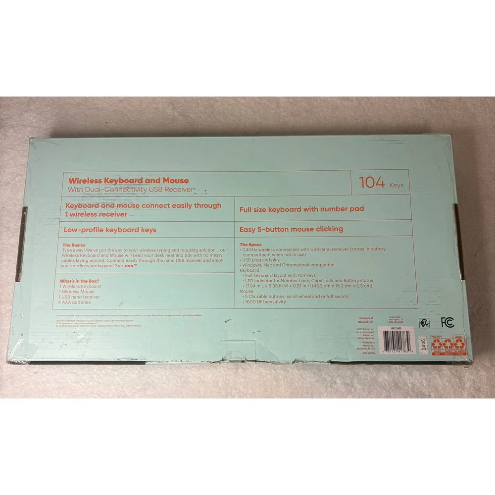 Surf Onn Wireless Keyboard and Mouse Set Mint Green 104 Keys 100122453 New‎
